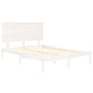 Bedframe Massief Hout Wit 135X190 Cm 4Ft6 Double