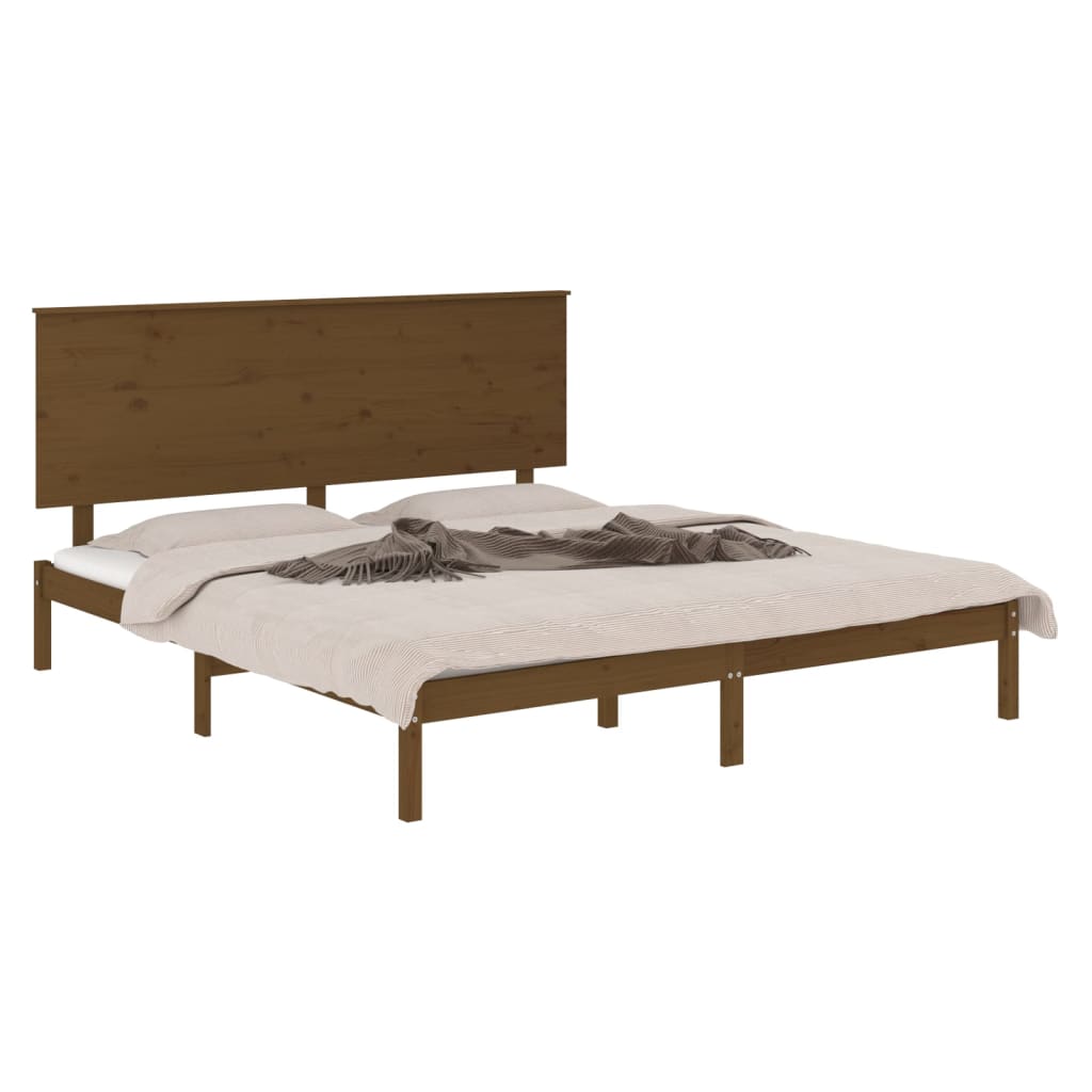 Bedframe Massief Hout Honingbruin 150X200 Cm 5Ft King Size