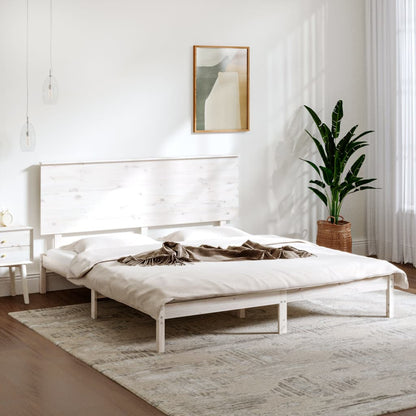 Bedframe Massief Grenenhout Wit 160X200 Cm