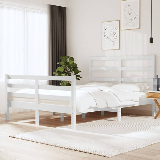 Bedframe Massief Grenenhout Wit 120X190 Cm 4Ft Small Double