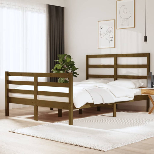 Bedframe Massief Grenenhout Honingbruin 135X190 Cm 4Ft6 Double