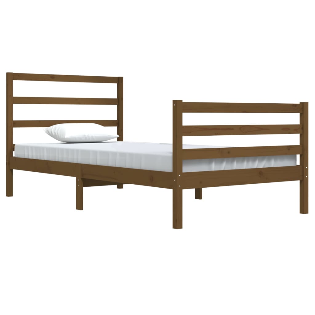 Bedframe Massief Grenenhout Honingbruin 100X200 Cm