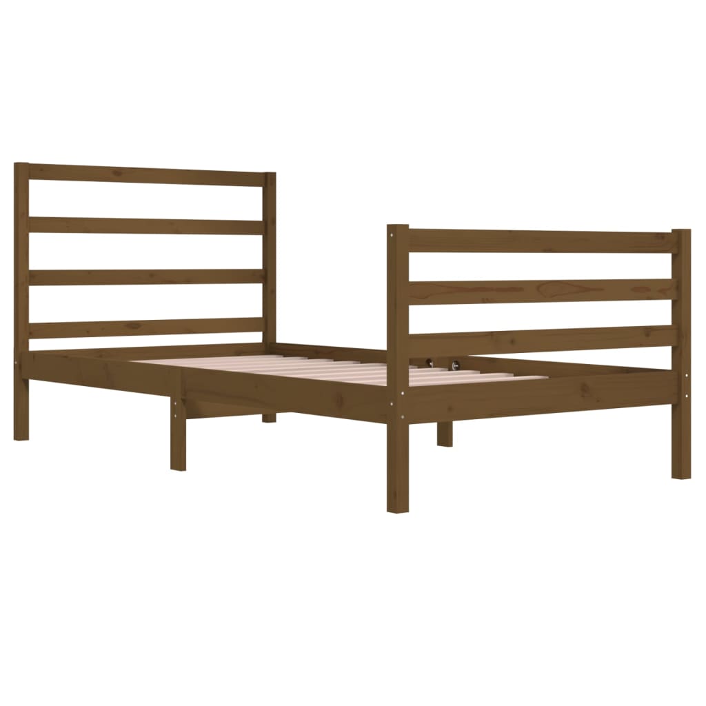 Bedframe Massief Grenenhout Honingbruin 100X200 Cm