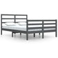 Bedframe Massief Grenenhout Grijs 140X200 Cm