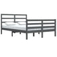 Bedframe Massief Grenenhout Grijs 140X200 Cm