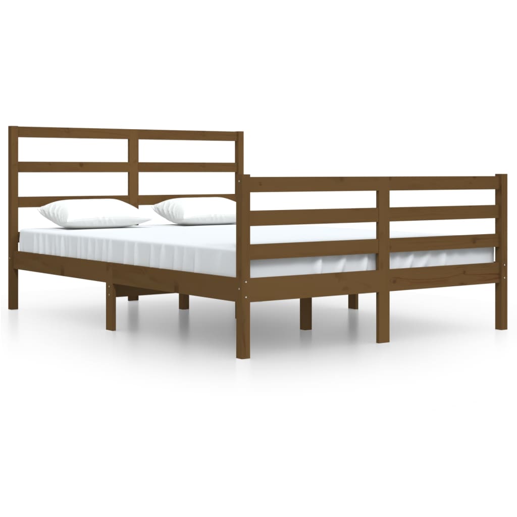 Bedframe Massief Grenenhout Honingbruin 140X200 Cm
