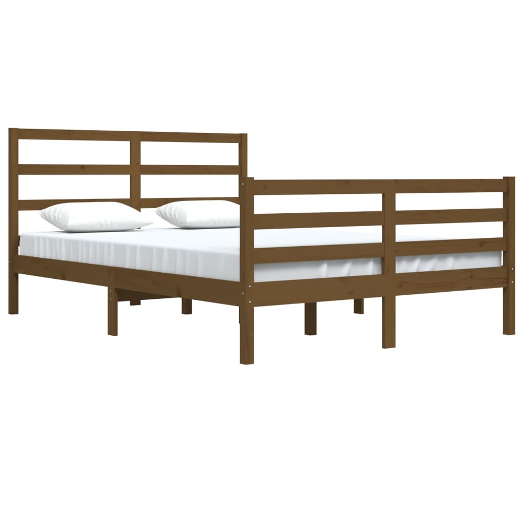 Bedframe Massief Grenenhout Honingbruin 140X200 Cm