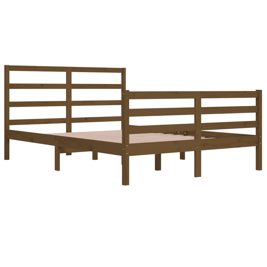 Bedframe Massief Grenenhout Honingbruin 140X200 Cm