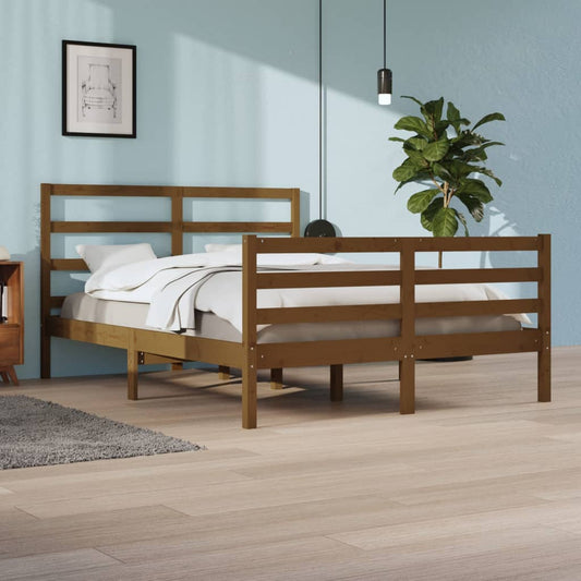 Bedframe Massief Grenenhout Honingbruin 140X200 Cm