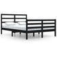 Bedframe Massief Grenenhout Zwart 140X200 Cm