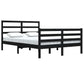 Bedframe Massief Grenenhout Zwart 140X200 Cm