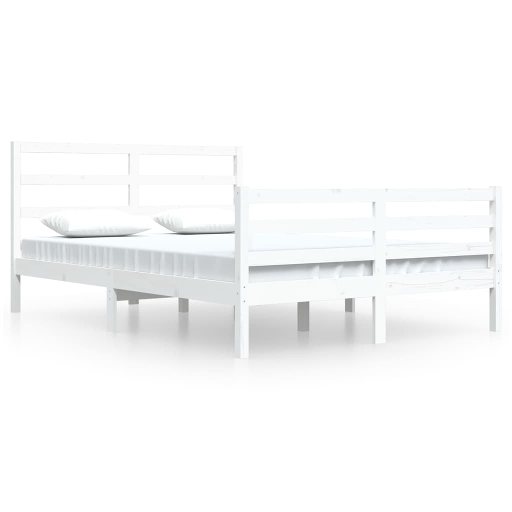Bedframe Massief Grenenhout Wit 160X200 Cm