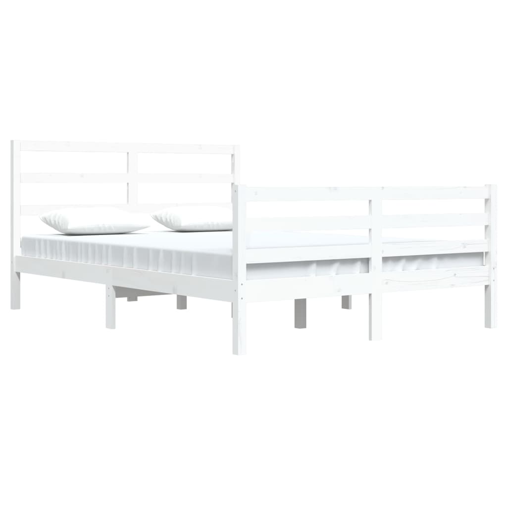 Bedframe Massief Grenenhout Wit 160X200 Cm