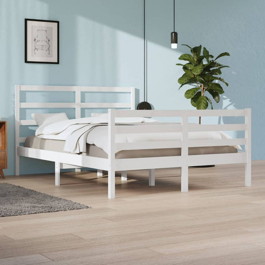 Bedframe Massief Grenenhout Wit 160X200 Cm