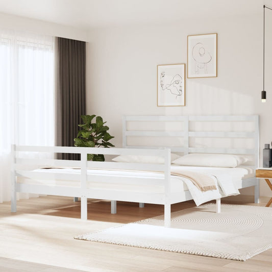 Bedframe Massief Grenenhout Wit 180X200 Cm 6Ft Super King