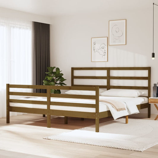 Bedframe Grenenhout Honingbruin 180X200 Cm 6Ft Super King