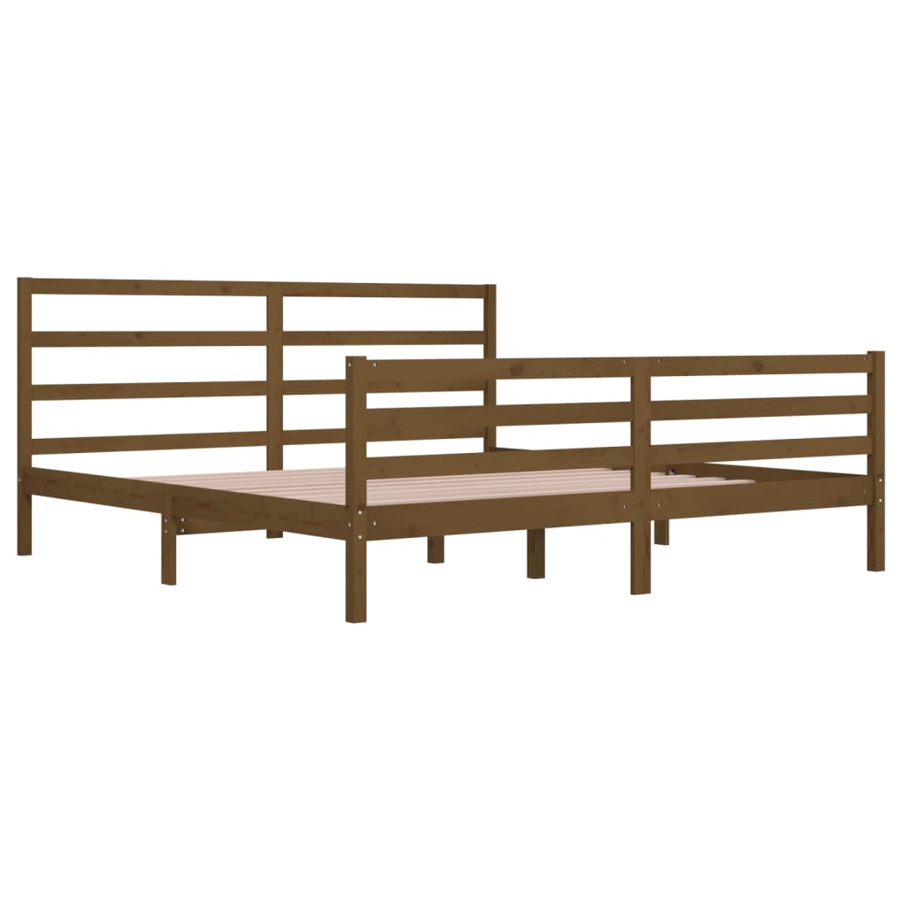Bedframe Massief Grenenhout Honingbruin 200X200 Cm