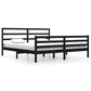 Bedframe Massief Grenenhout Zwart 200X200 Cm