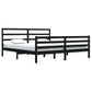 Bedframe Massief Grenenhout Zwart 200X200 Cm