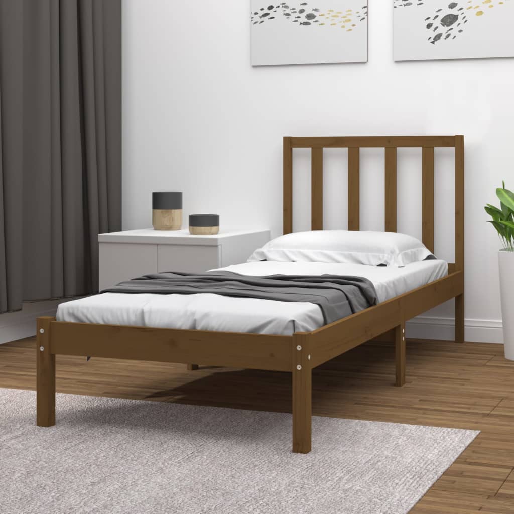 Bedframe Grenenhout Honingbruin 75X190 Cm 2Ft6 Small Single