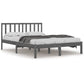 Bedframe Massief Grenenhout Grijs 135X190 Cm 4Ft6 Double