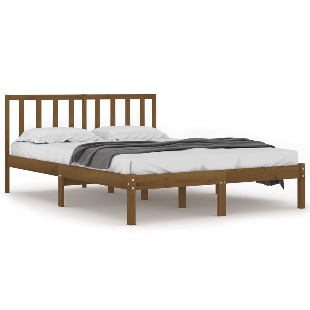 Bedframe Massief Grenenhout Honingbruin 135X190 Cm 4Ft6 Double