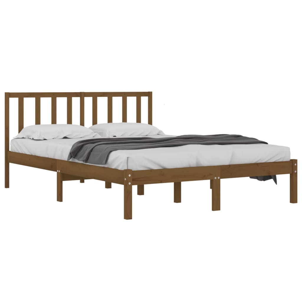 Bedframe Massief Grenenhout Honingbruin 135X190 Cm 4Ft6 Double