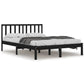 Bedframe Massief Grenenhout Zwart 135X190 Cm 4Ft6 Double
