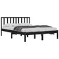 Bedframe Massief Grenenhout Zwart 135X190 Cm 4Ft6 Double