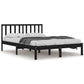Bedframe Massief Grenenhout Zwart 140X190 Cm