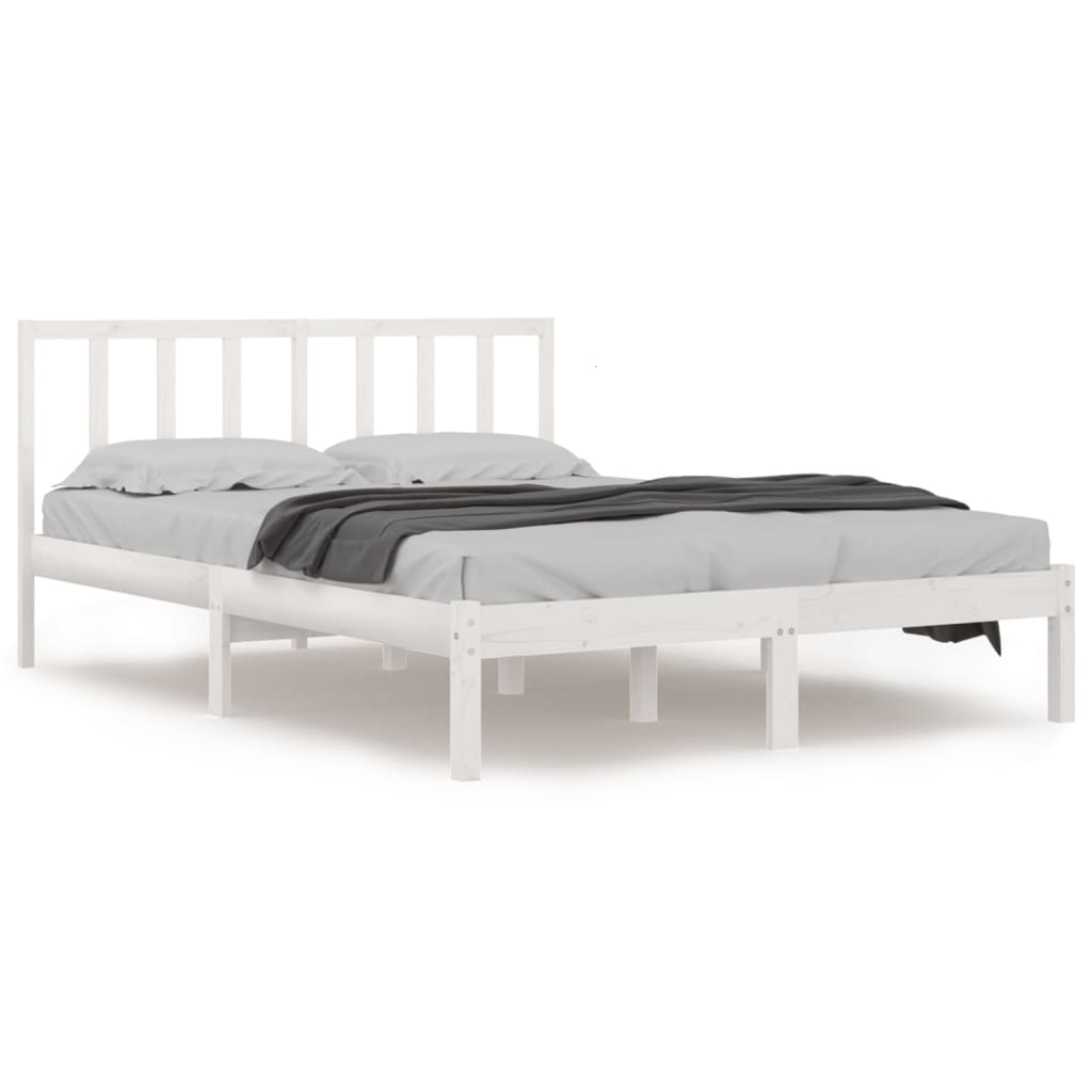 Bedframe Massief Grenenhout Wit 140X200 Cm