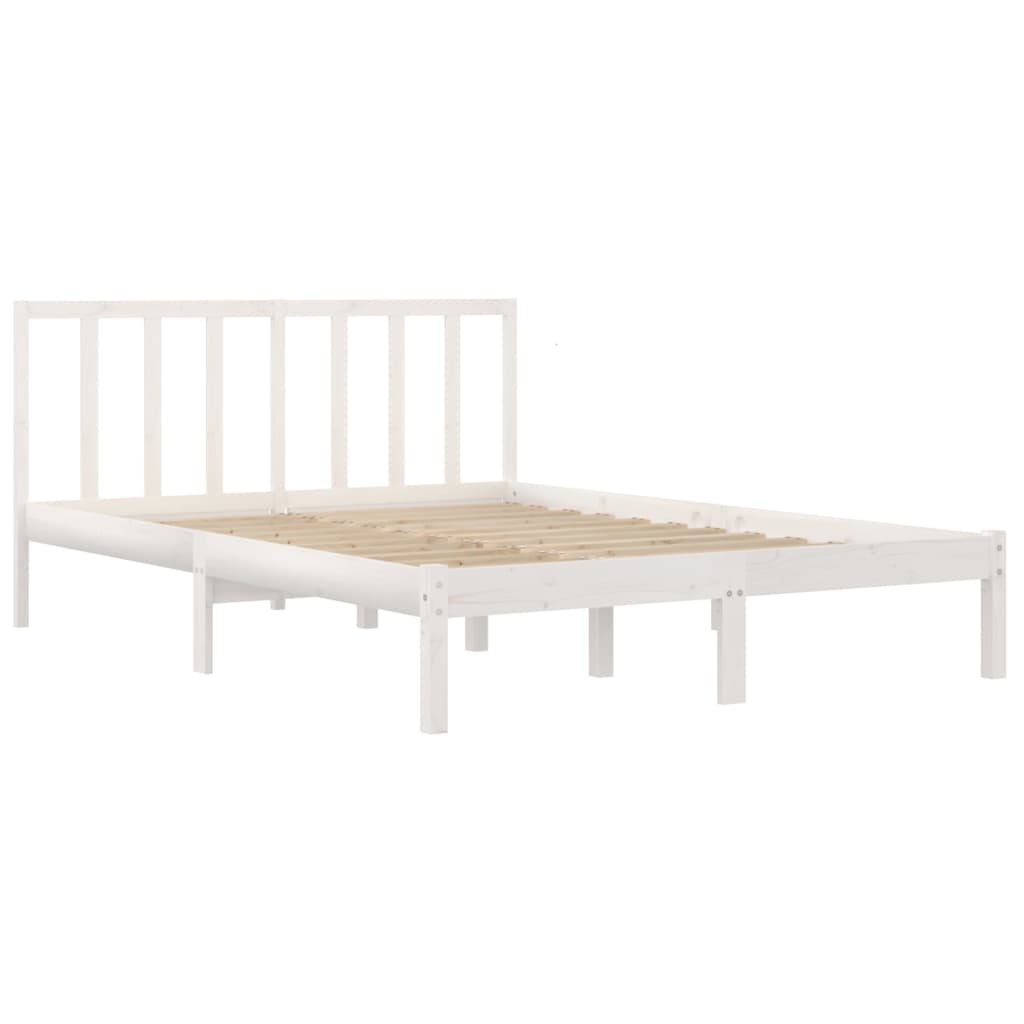 Bedframe Massief Grenenhout Wit 140X200 Cm