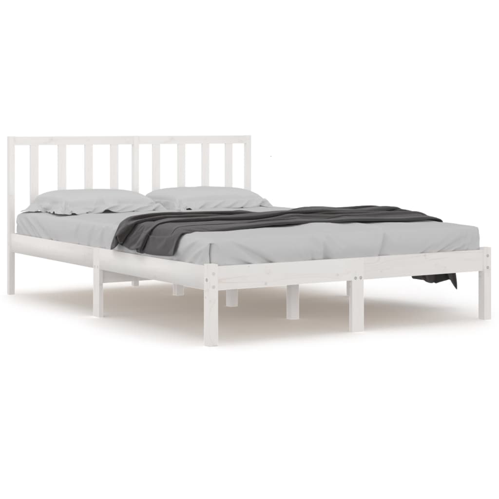 Bedframe Massief Grenenhout Wit 200X200 Cm