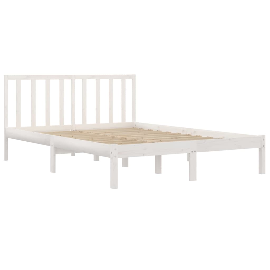 Bedframe Massief Grenenhout Wit 200X200 Cm