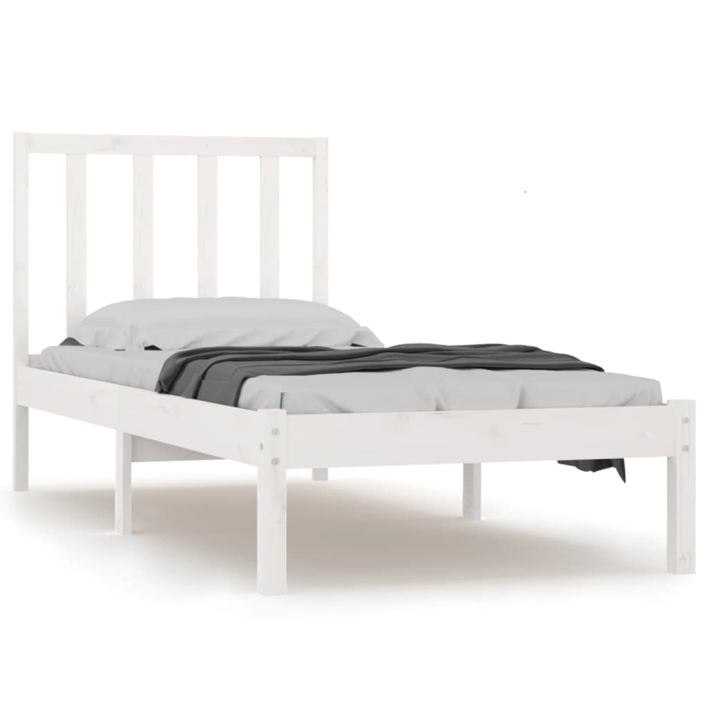 Bedframe Massief Grenenhout Wit 75X190 Cm 2Ft6 Small Single