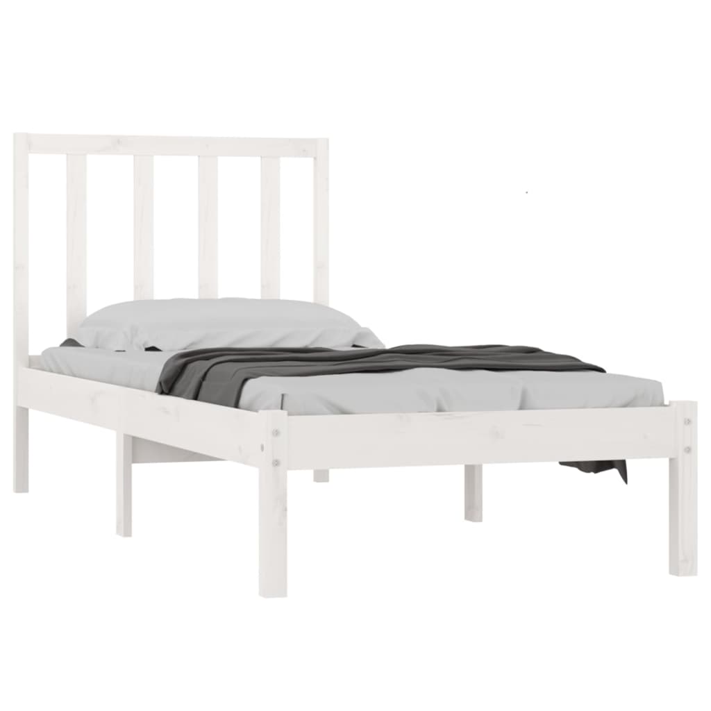Bedframe Massief Grenenhout Wit 75X190 Cm 2Ft6 Small Single