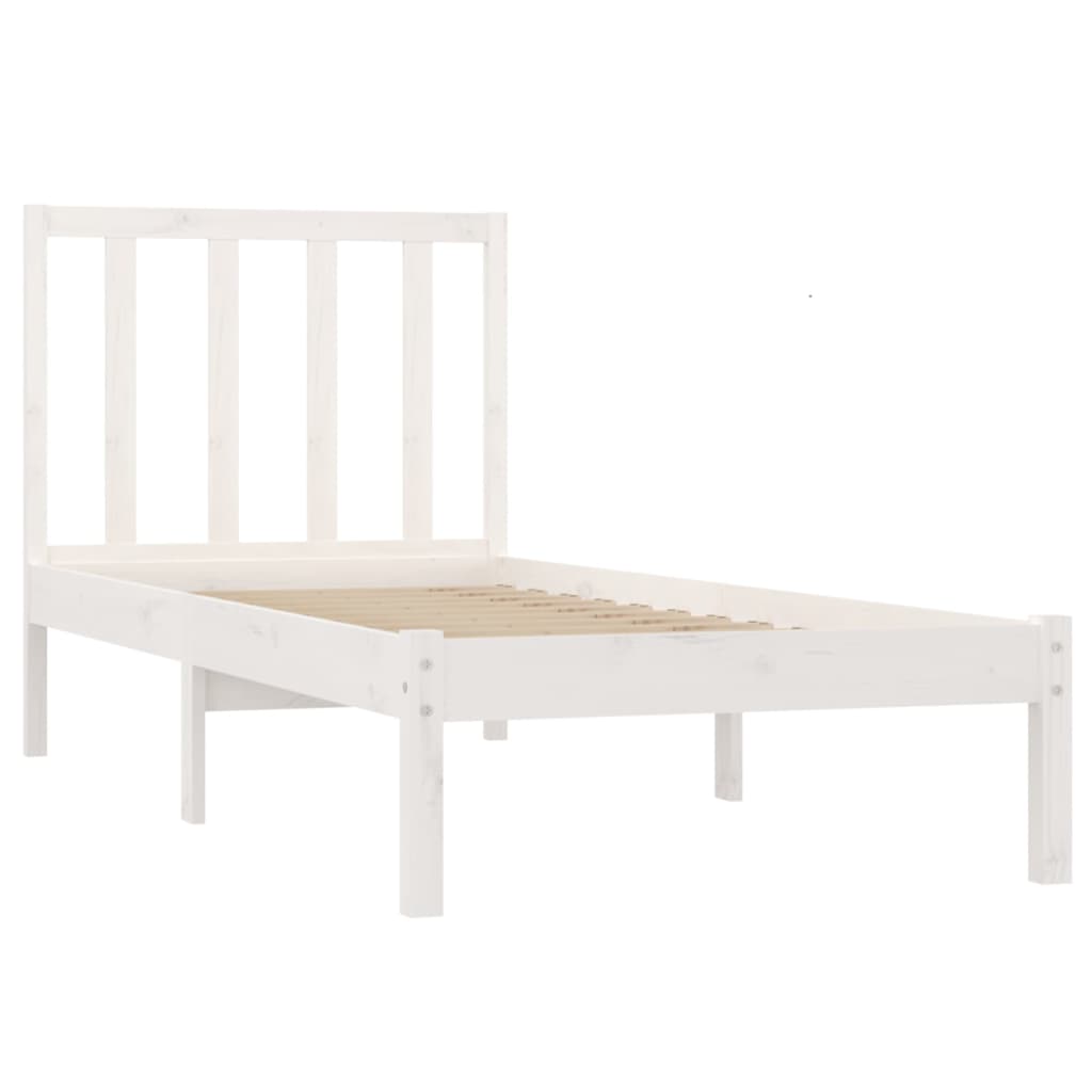 Bedframe Massief Grenenhout Wit 75X190 Cm 2Ft6 Small Single