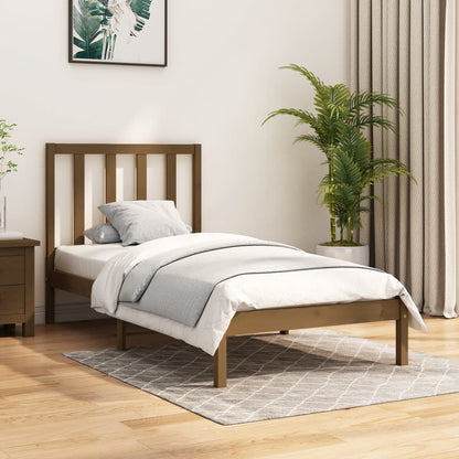 Bedframe Massief Hout Honingbruin 75X190 Cm 2Ft6 Small Single