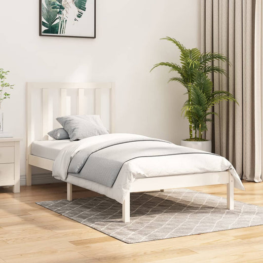 Bedframe Massief Grenenhout Wit 90X190 Cm 3Ft Single