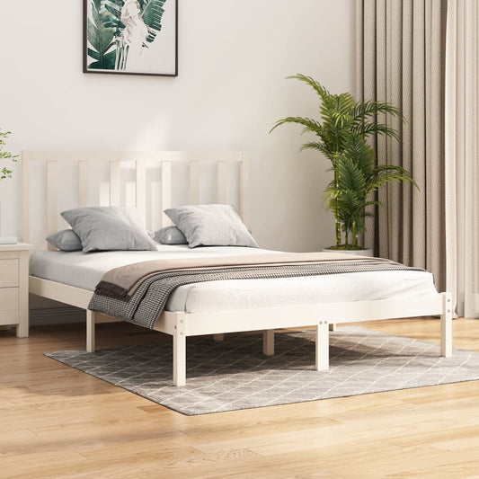 Bedframe Massief Grenenhout Wit 120X190 Cm 4Ft Small Double