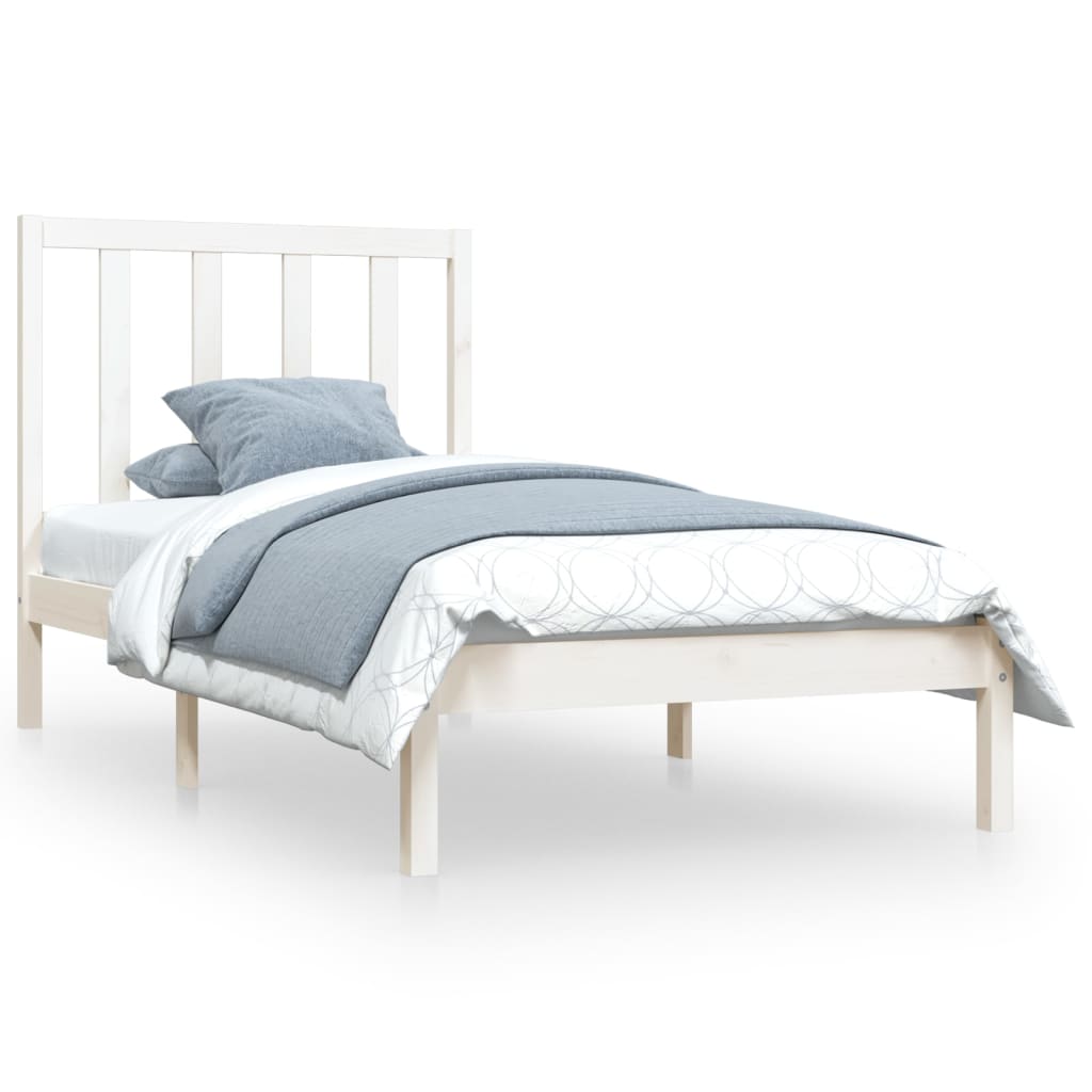 Bedframe Massief Grenenhout Wit 90X200 Cm