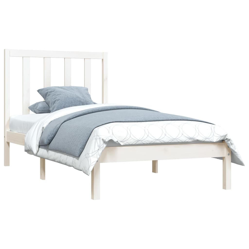 Bedframe Massief Grenenhout Wit 90X200 Cm