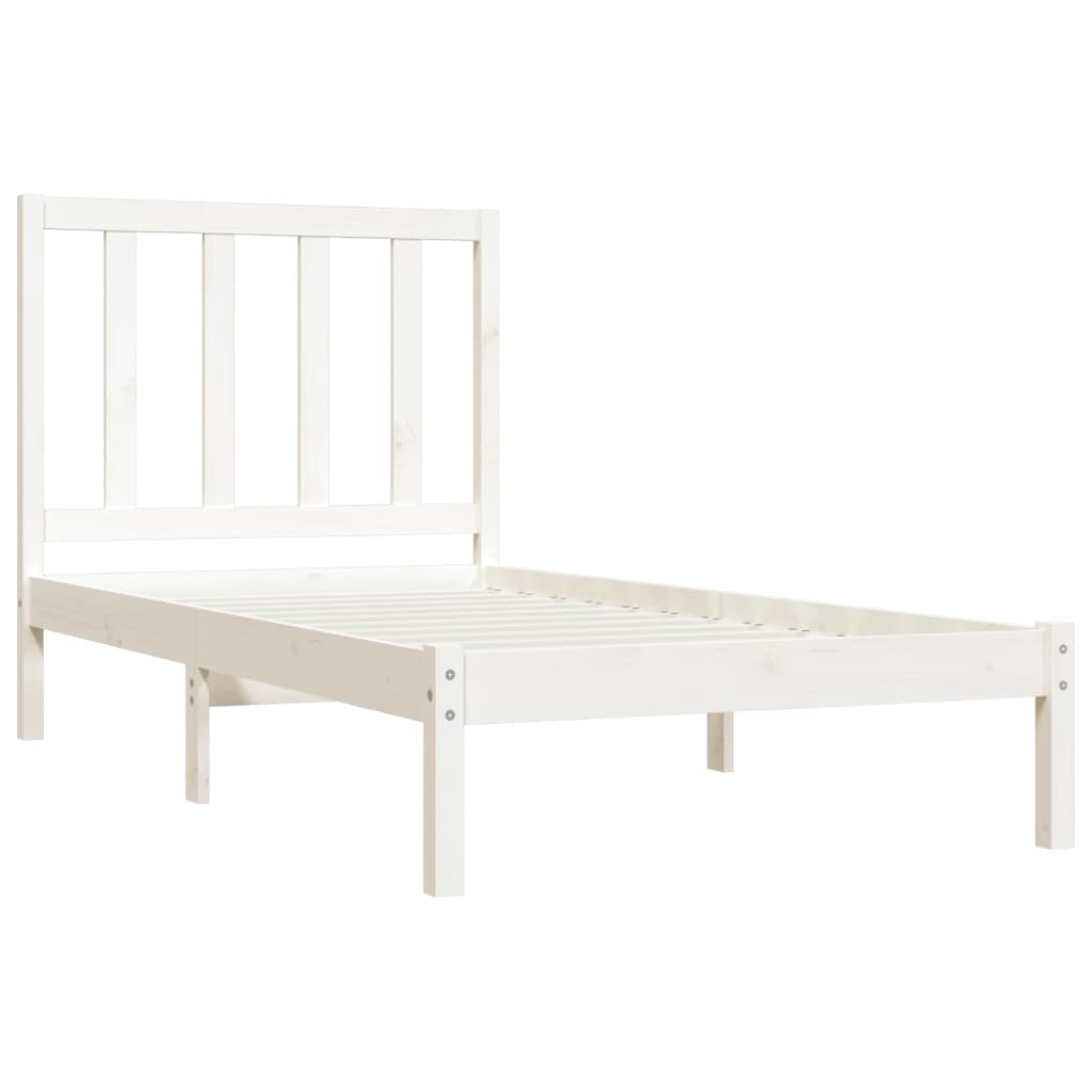 Bedframe Massief Grenenhout Wit 90X200 Cm