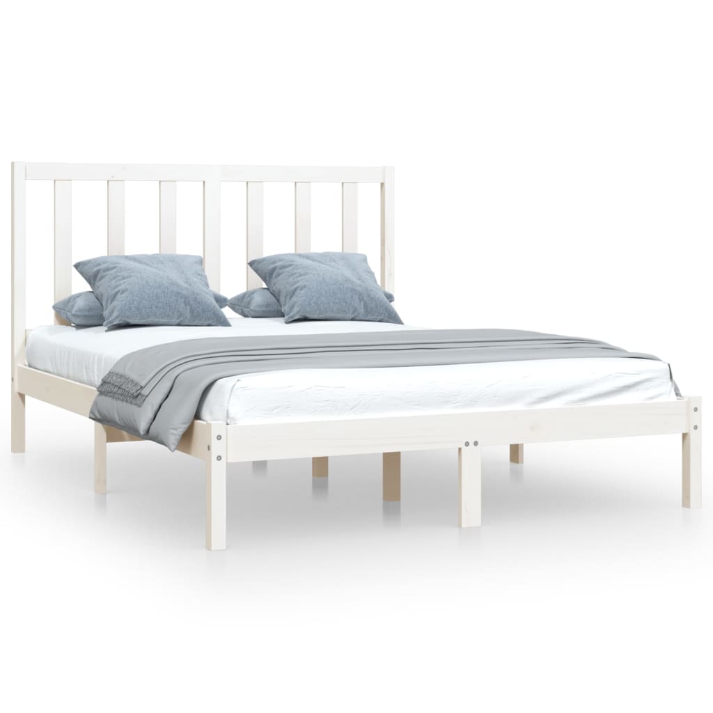 Bedframe Massief Grenenhout Wit 140X200 Cm