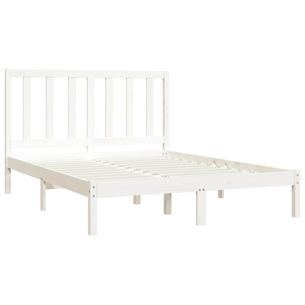 Bedframe Massief Grenenhout Wit 140X200 Cm