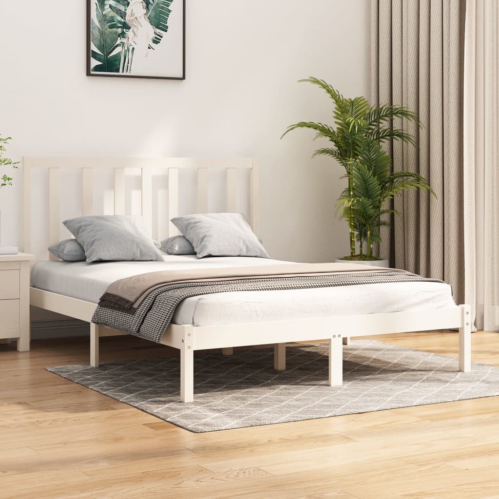 Bedframe Massief Grenenhout Wit 140X200 Cm