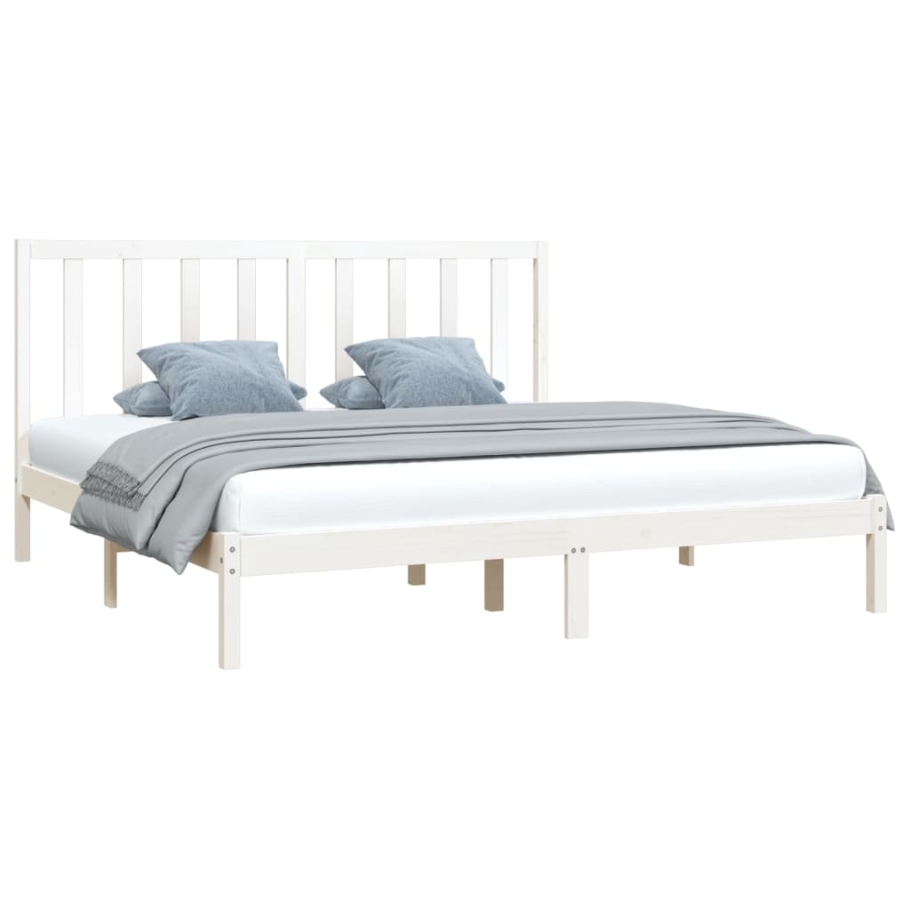 Bedframe Massief Grenenhout Wit 200X200 Cm