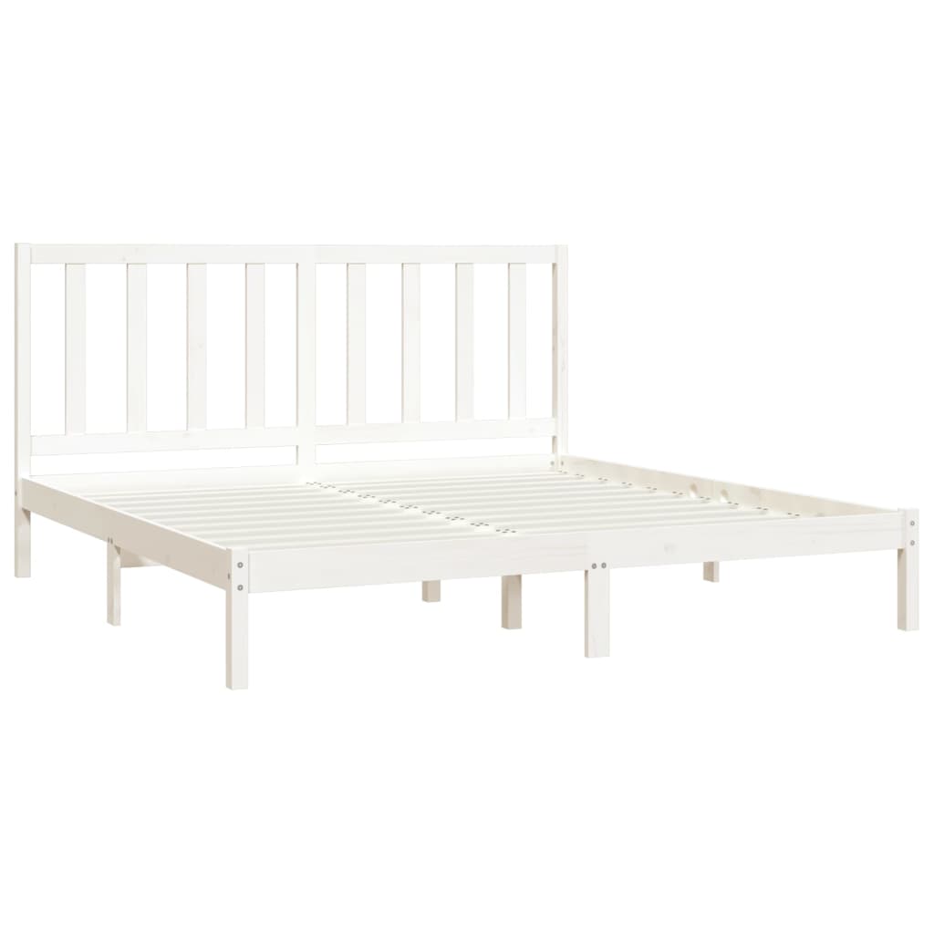 Bedframe Massief Grenenhout Wit 200X200 Cm
