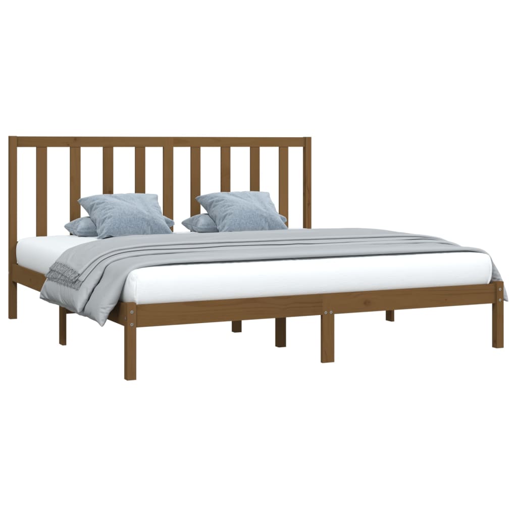 Bedframe Massief Grenenhout Honingbruin 200X200 Cm
