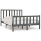 Bedframe Massief Hout Grijs 140X190 Cm